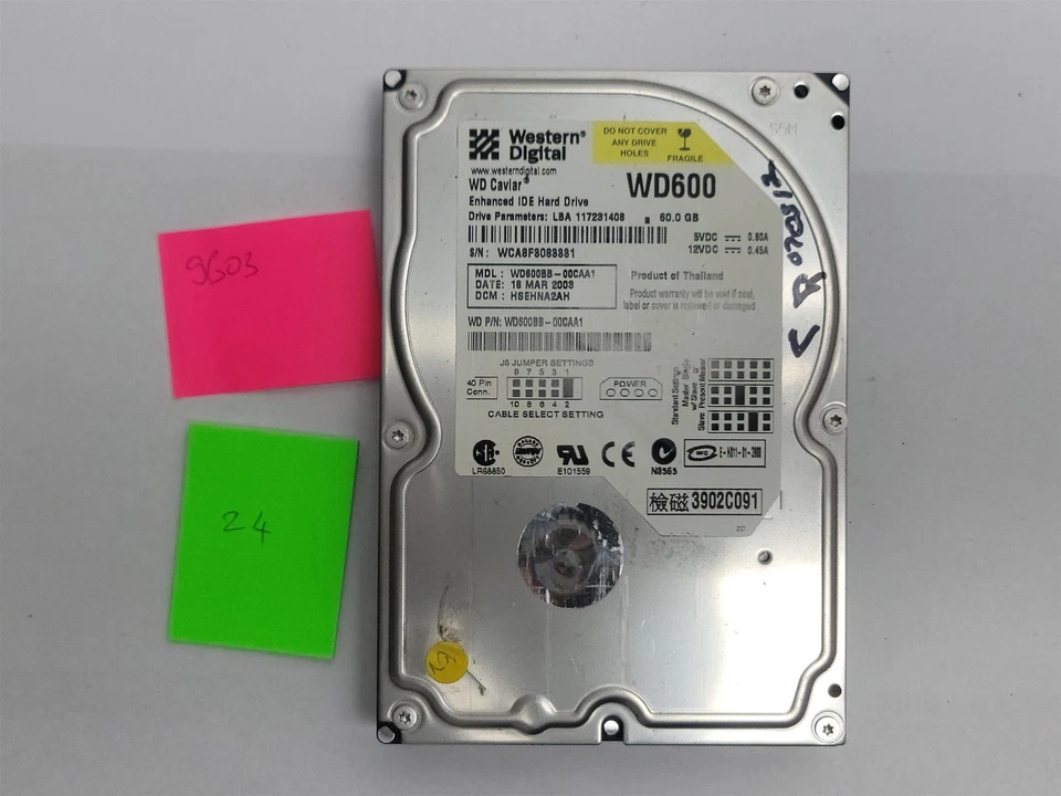 Western Digital WD600BB-00CAA1 HDD, 60 GB , IDE/ATA/ATAPI-5, 3.5"- Tested w/pics - Image 4 of 4