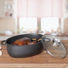 Aluguss - Bräter ca. 8,3 Liter, Antihaftbeschichtet mit Aromaknauf