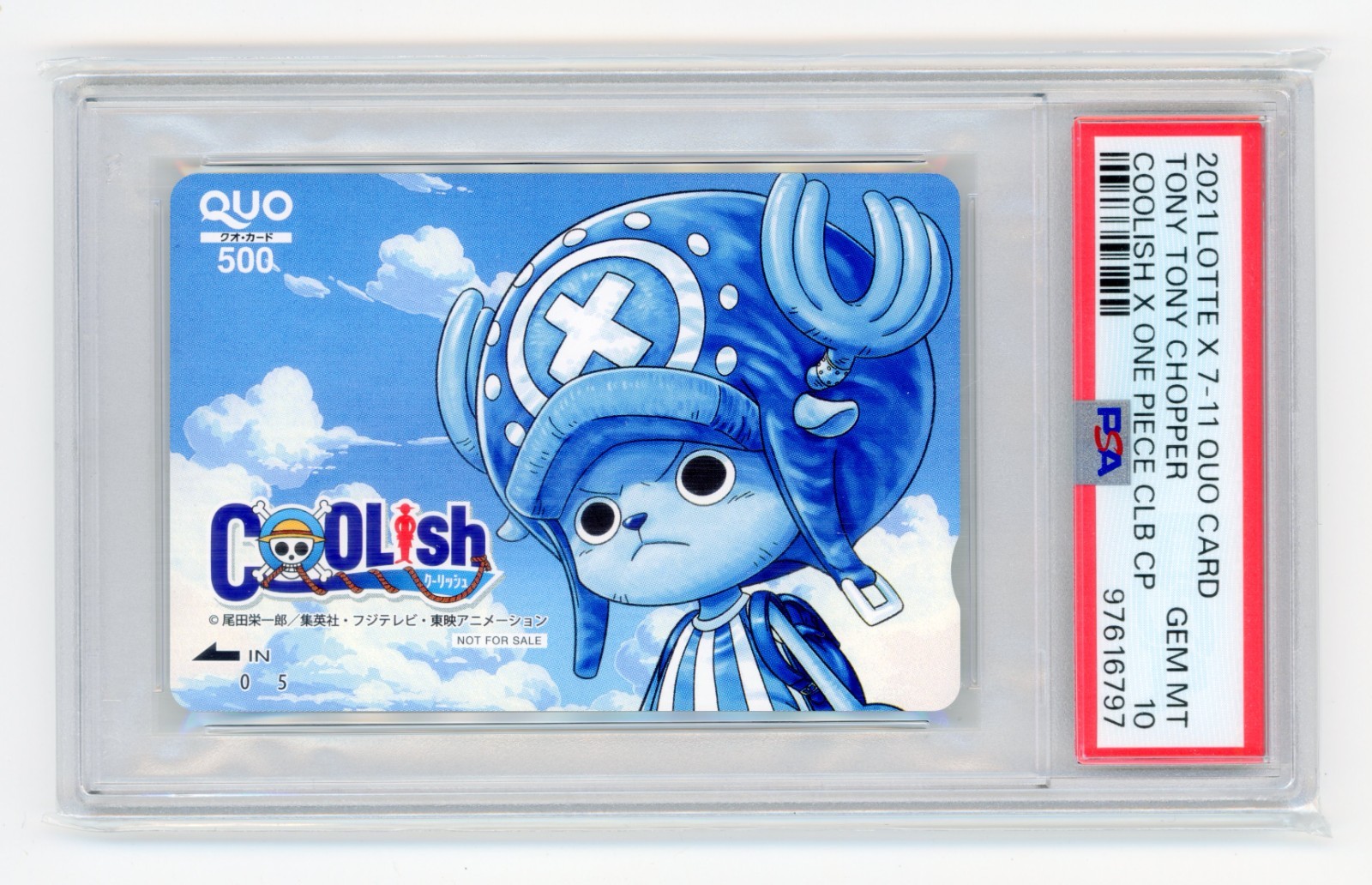 Ⓡ【Tony Tony Chopper】【PSA 10】2021 Lotte x 7-11 Quo Card Coolish x One Piece CLB