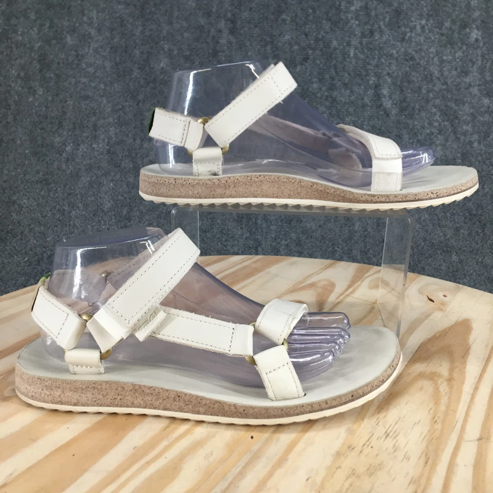 Sandalias Teva Mujer 9 Originales Universales Deportivas Slingback 1010321 Cuero Blanco Foto 2 de 4