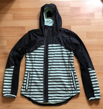 Lululemon Get Up & Glow Jacket - Size 8 - Black & Mint/Grey Stripes - Reflective