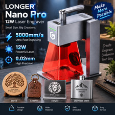 LONGER Nano Pro 12W Portable Laser Engraver,High-Speed Galvo Engraving Machine