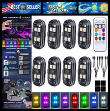 Upgraded 4LEDs 8PCS Wireless LED Strobe Lights with Remote Control, 8 Colors Typ
