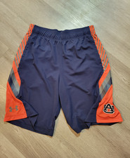 Under Armour Auburn Tigers HeatGear Shorts Mens Large Navy Orange Athletic