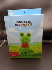 Complete Crochet Kit Frog Mushroom Needle Creations Intermediate Skill New