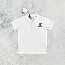 Polo Burberry 'Knight Logo' bianca manica corta taglia età 2 2 anni *BNWT* NUOVA