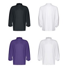 Mens Blouse Dancewear Tops Costume Shirt Choir Solid Color Cosplay Worship