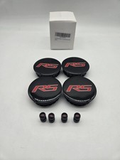 Rs Logo Wheel Center Caps With Tire Valve Stem Caps. Chevy Camaro 66 Mm. New