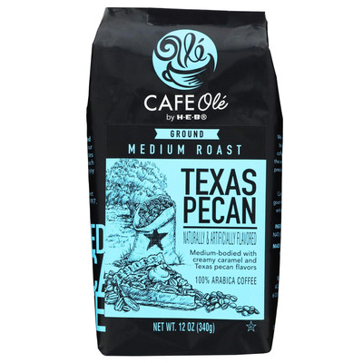 Cafe Ole Texas Pecan Coffee 12oz Medium Roast Creamy Caramel Flavor