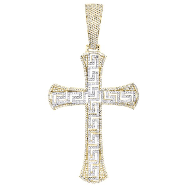 Jfl Diamonds & Timepieces Herren Charm AnhäNger 10K Gelbgold Kreuz Mit Diamanten-image