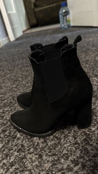 Women Suede Boots Black 37