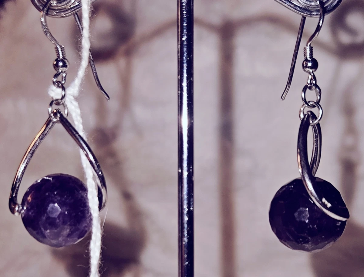 Orecchini Celtico Con Ametista In Argento Sterling - Design Classico Irlandese