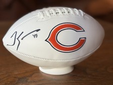 Tremaine Edmunds Signed Football Chicago Bears Beckett COA NFL Wilson