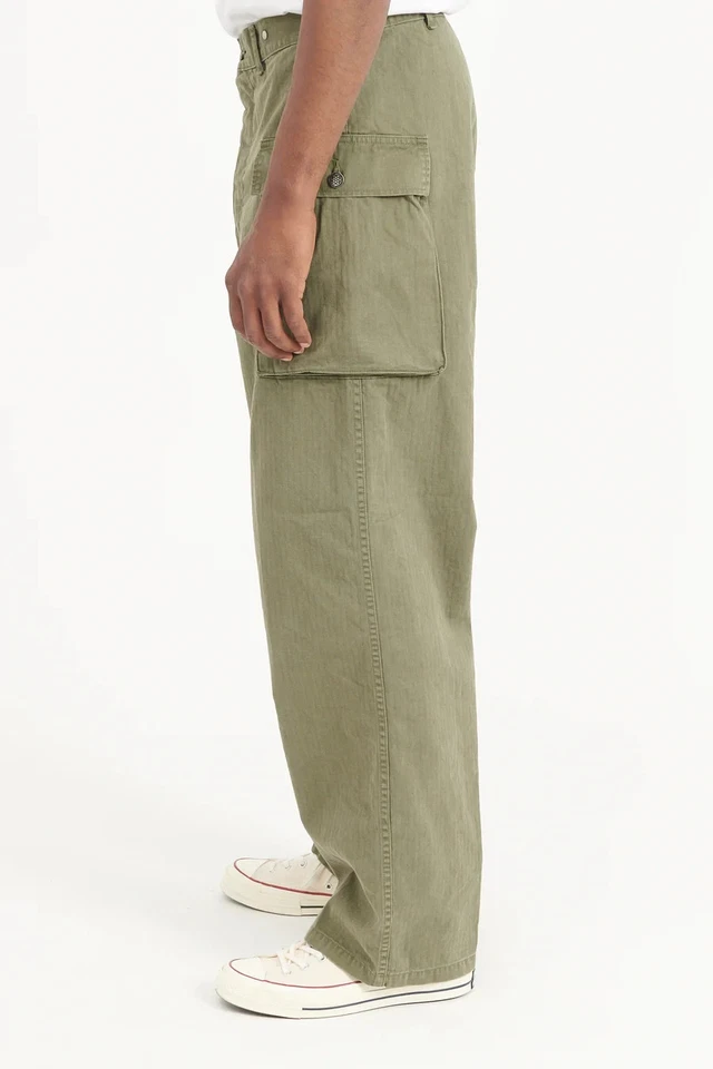 PANTALONES CARGO ORSLOW DOS BOLSILLOS ALGODÓN VERDE MILITAR HECHOS EN JAPÓN Foto 2 de 4