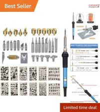 Wood Burning Kit Portable Pyrography Pen 46 pcs Adjustable Temp for Arts