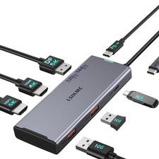 USB C Docking Station Dual Monitor 7 in 1 Laptop Docking Station Triple Monit...