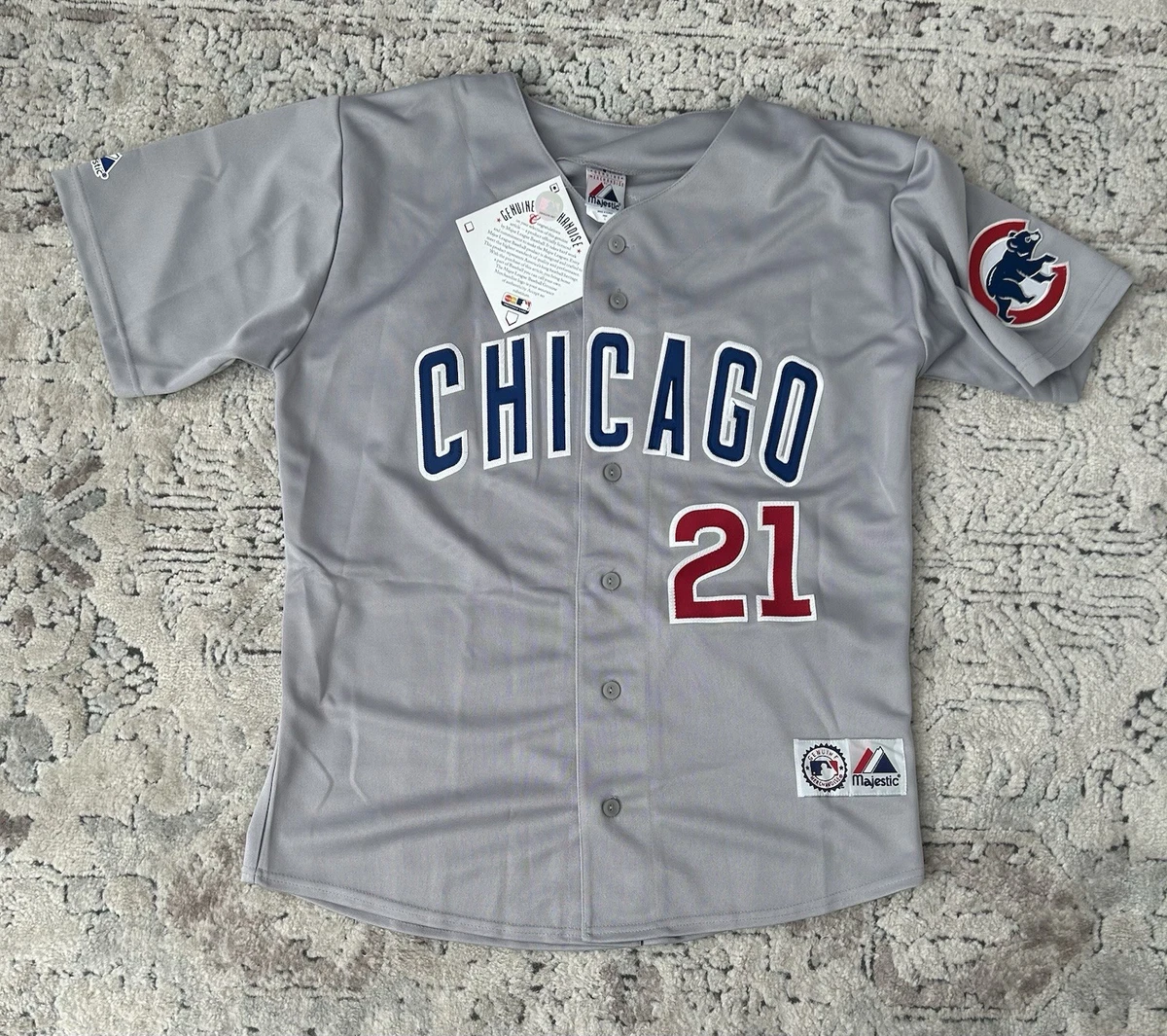 Majestic Authentic Chicago Cubs Sammy Sosa #21 Gray Baseball