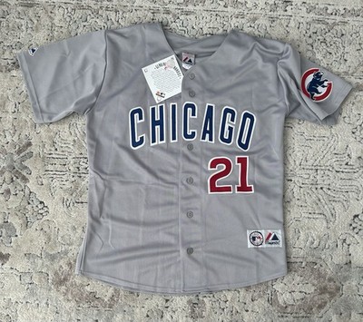 Majestic Authentic Chicago Cubs Sammy Sosa #21 Gray Baseball