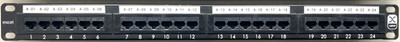 EXCEL 24 PORT CAT.5e PATCHPANEL MIT - 1HE SCHWARZ