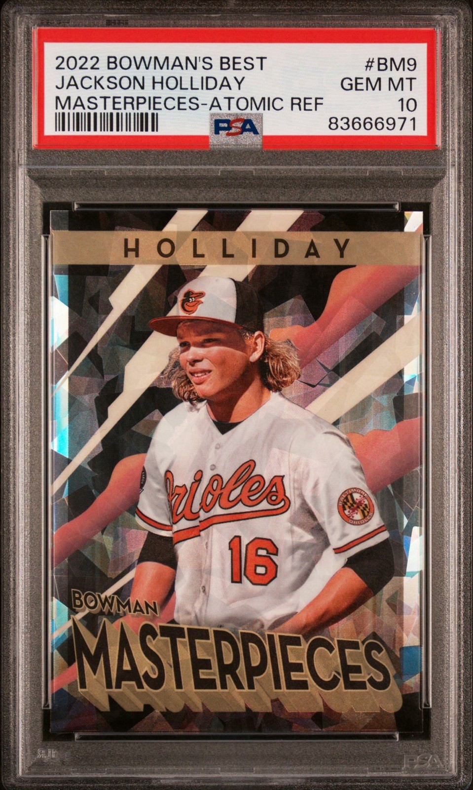 2022 Bowman's Best Jackson Holliday Bowman Masterpieces Atomic Refractor PSA 10