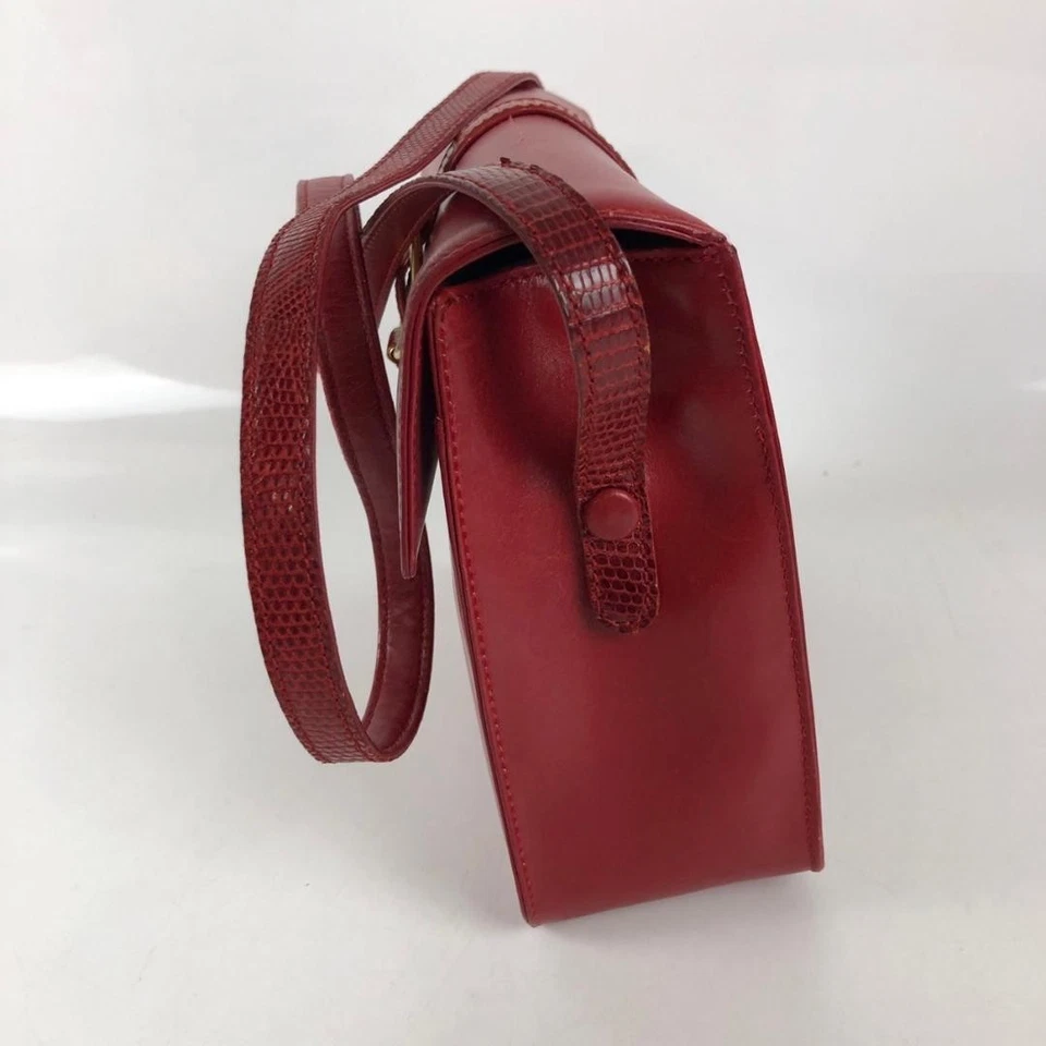 Bolso de Hombro LOEWE Cuero Rojo Auténtico Usado de Japón Foto 4 de 4