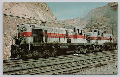 Utah Railway Locomotives 301 304 Alco RSD-4 Helper, UT 1977 Postcard