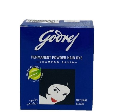 Godrej Permanent Powder Hair Dye Herbal Extracts Natural Black For U & Him  