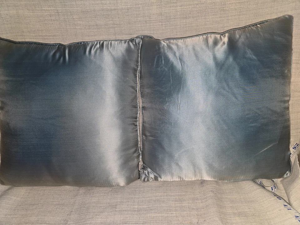 Antique Style Chinese Embroidered Silk Cushions x 2  Floral Birds  - 13 inches - Image 3 of 4