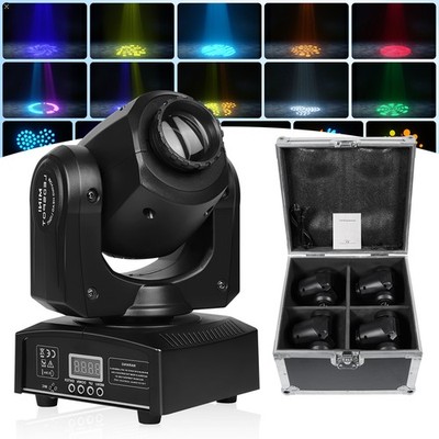 4Pcs 120W RGBW Pinspot Moving Head Bühnenlicht DMX 8 Gobo Party mit Flightcase