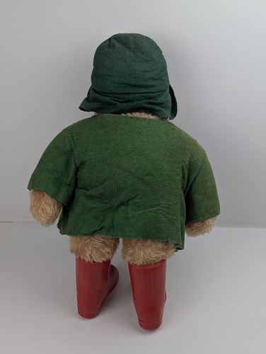 Vintage Handmade Paddington Bear Green Coat & Hat Red Boots Height 20:in / 50:cm - Picture 5 of 9