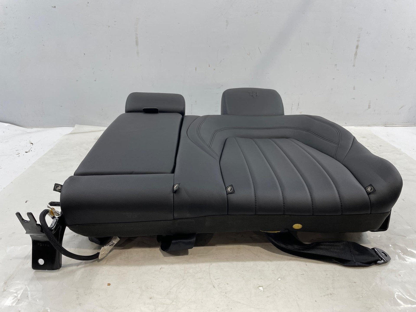 2014-2017 Maserati Quattroporte Rear Driver Upper Black Leather Seat LH OEM