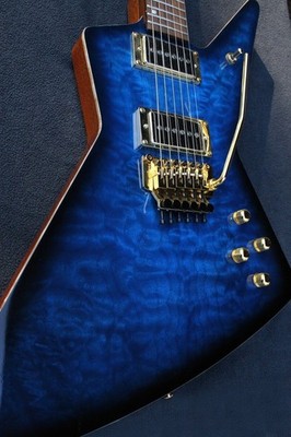Pre-lawsuit Warmoth Explorer Chambered Guitar Body Mahogany Exotic Quilt Top