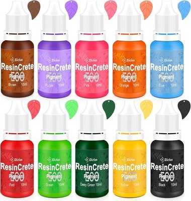 JDiction ResinCrete Pigment, 10 Farben Extrem Konzentrierte Tönung... 