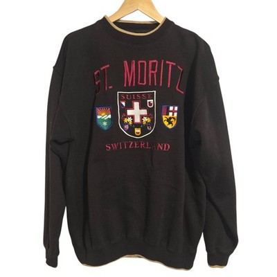 Vintage Danaggers St. Moritz Switzerland Suisse Swiss Crest Crew Sweatshirt