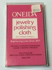 ONEIDA Gold Silver Platinum Jewelry Polishing Cloth 2 Cloths in One 11"x14" NOB