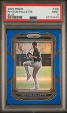 2023 PANINI PRIZM BLUE PRIZM #100 PEYTON PALLETTE 145/149 PSA 9