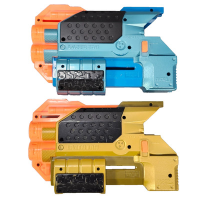 Nerf Tiger Lazer Tag Phoenix LTX Shotgun Attachments Blue and Gold