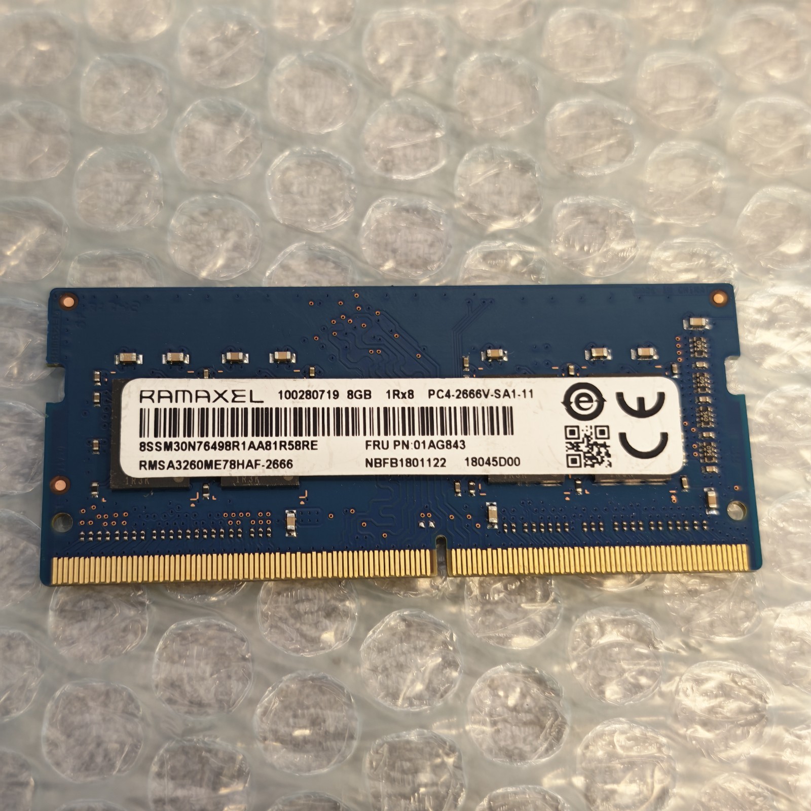 RAM 8GB DDR4 2666MHz PC4-2666V SO-DIMM 1Rx8 Notebook Ramaxel