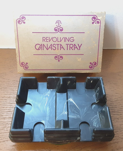 Vintage Revolving Rotating Canasta Card Tray Pacific Gaming California USA