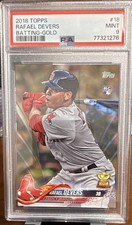 Topps 2018 Rafael Devers #18 Red Sox Gold #/2018 Rookie PSA 9