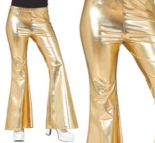 GOLD BELL BOTTOM PANTS, ADULT, 38 - 40 M 