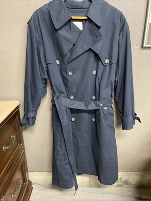 London Fog Trench Rain Coat, Mens Sz 40 Short Black, Lined, Pockets, Classic