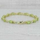 Tennis Bracelet 14K Yellow Gold Plated 5Ct Oval Cut Green Lab Created Peridot