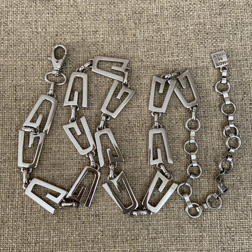Vintage MCM Silver "G" Link Chain Belt Made in Italy Size 30-38" - Picture 3 of 6