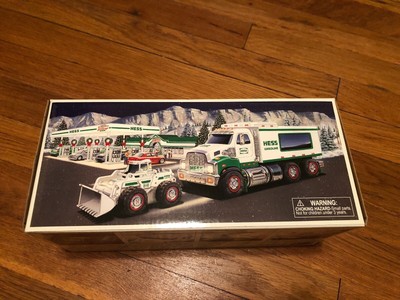 hess toy truck and front loader