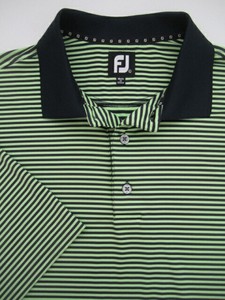 Mens-Large-FootJoy-FJ-green-blue-poly-spandex-golf-polo-shirt