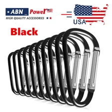 50-200PC Aluminum Carabiner D Shape Spring Clip Snap Key Hook Keychain Buckle