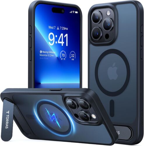 TORRAS Strong Magnetic & Seamless Stand for iPhone 15 Pro Max Case, Fit for MagS
