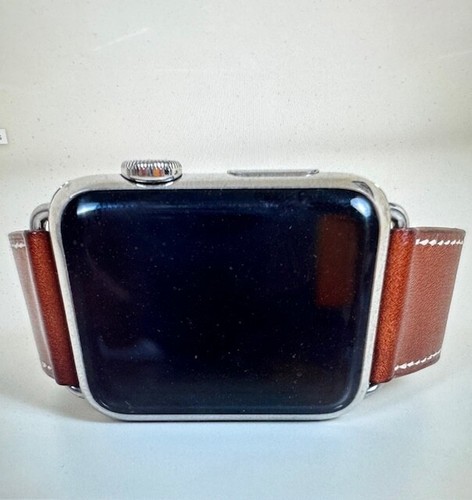 Hermes - Apple Watch 42MM etui i brązowy skórzany pasek - Zdjęcie 8 z 10