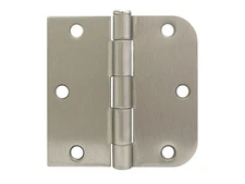 15 of 3 1/2" Satin Nickel Door Hinges Square x 5/8" half round half square
